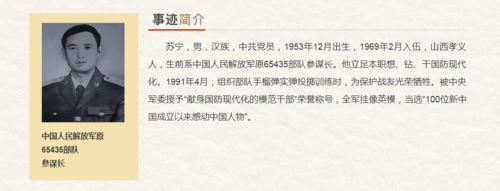 国防和军队系统最美奋斗者推荐人选