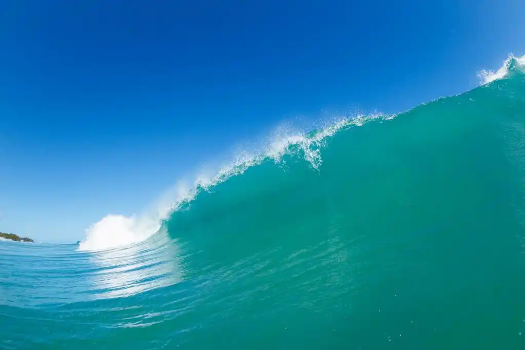 海浪,蓝色,晴朗,蓝天