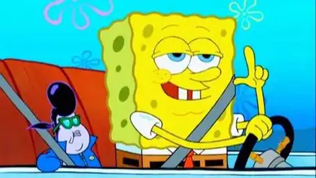 海绵宝宝不仅学会了开船,还能在马路上狂野飙车