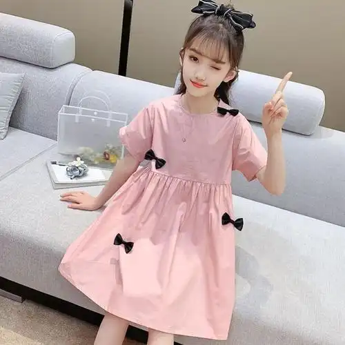 公主裙女童夏大童胖a字连衣裙夏大码薄款显瘦中大童9岁10岁加肥