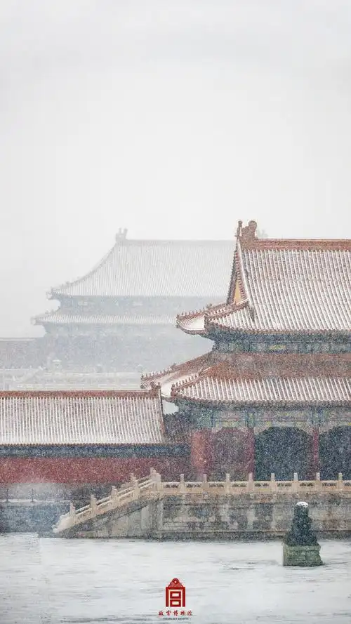 图为今日故宫雪景.