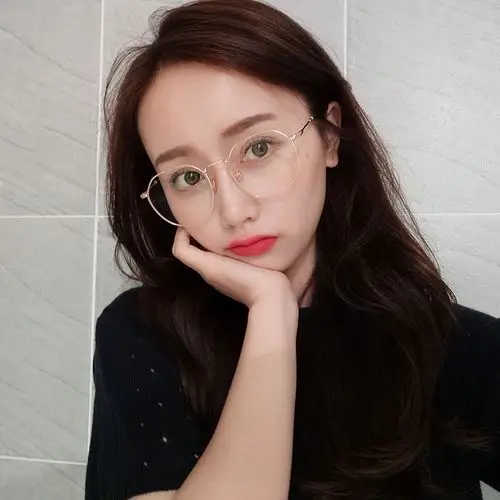 近视近视眼眼镜女韩版文艺复古金丝多边形素颜圆脸眼镜架