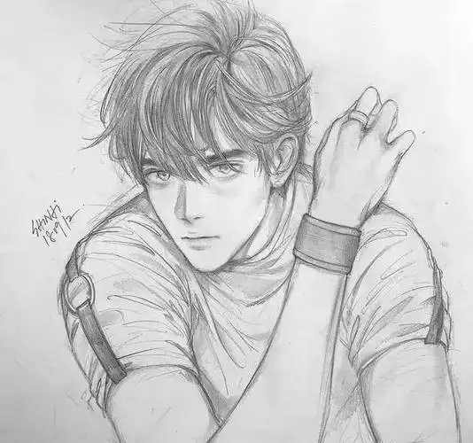 线条干净利落的帅气小哥哥铅笔素描作品,好养眼_素描入门_零二七艺考