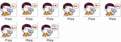 幼儿排队喝水简笔画