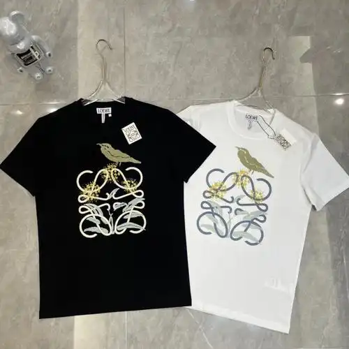 罗意威夏季新款花鸟刺绣短袖t恤