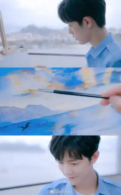 肖战 海边 蓝色