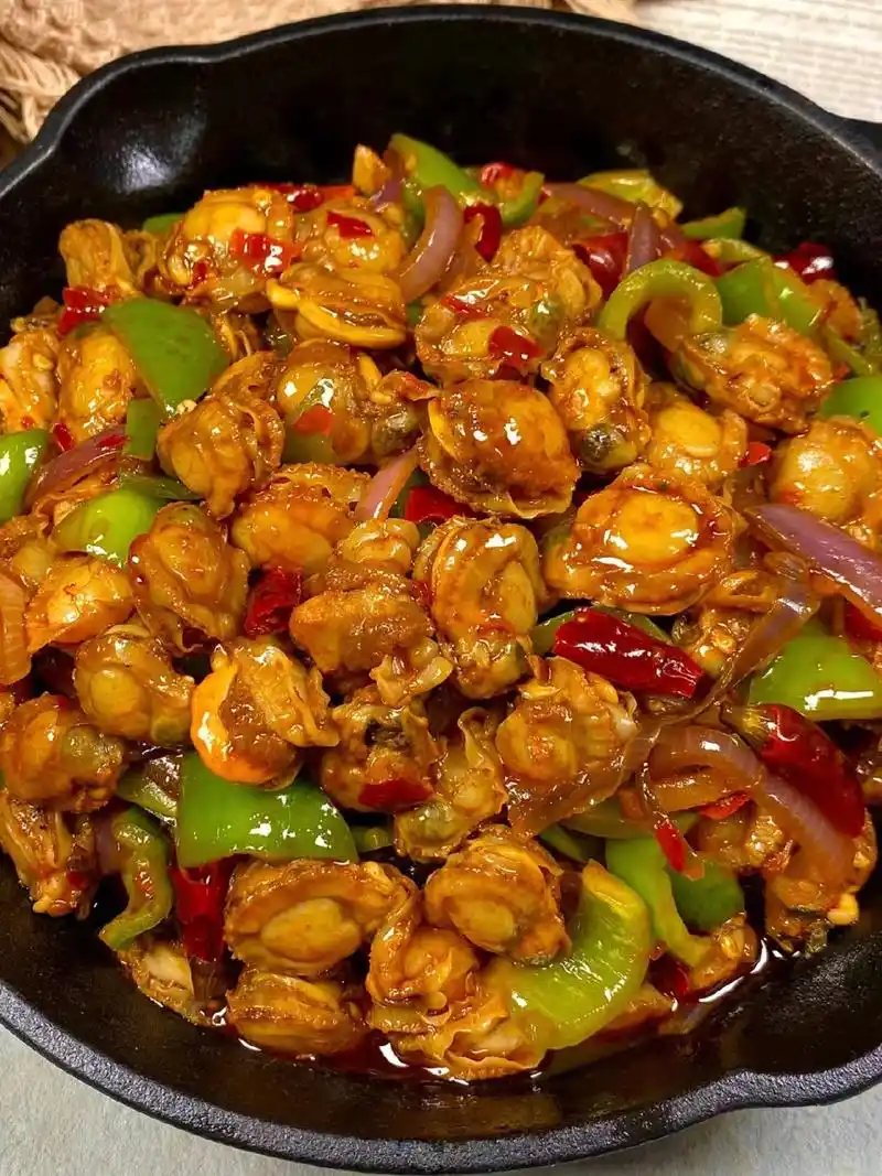 家常菜|香辣过瘾,超级下饭的爆炒扇贝肉,做法不要太简单啦!