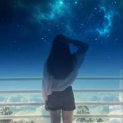 女生头像 蓝色星空