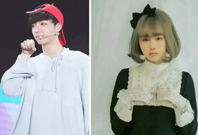 九人团被p上女装蔡徐坤与本人的相似度是70黄明昊与他是0