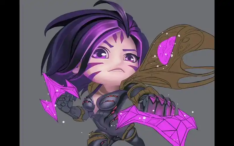 英雄联盟卡莎归来 (卡莎q版临摹)