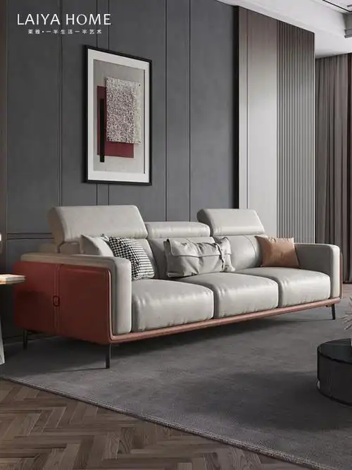 轻奢德国科技布沙发客厅整装意式极简小户型现代三人位乳胶双色