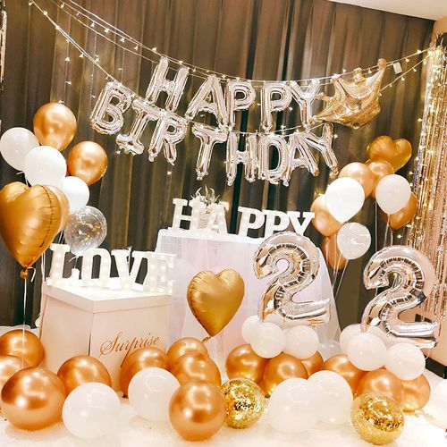 成人生日快乐派对气球房间装饰品场景布置卧室浪漫惊喜气球