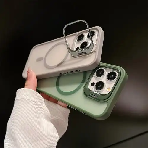 防滑防摔肤感隐形支架磁吸手机壳适用iphone14苹果15手机壳u2新