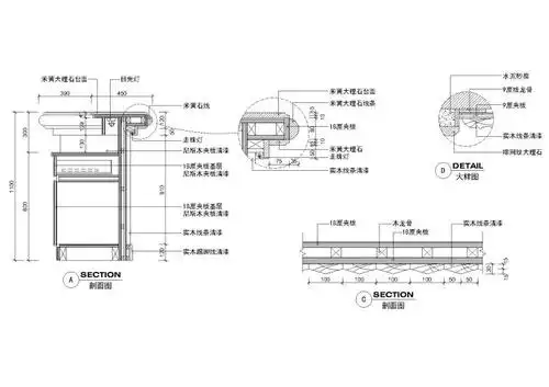 酒店前台,服务台节点大样图集