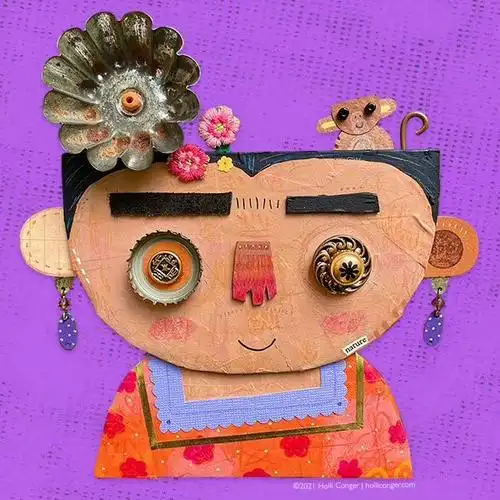 物"插画艺术家 holliconger 利用自己异想天开的创意将许多杂乱的现成