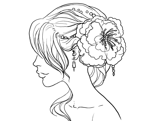 婚礼发型简笔画图片