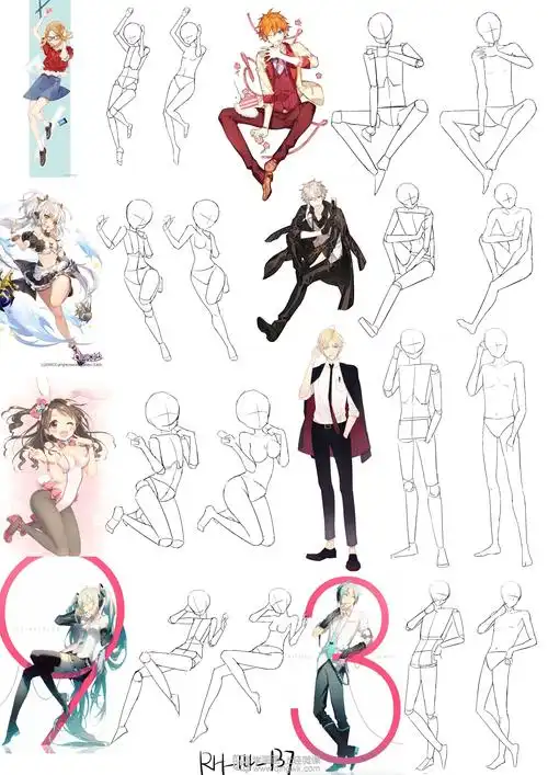 rh-14-137日系人体比例练习-动漫人物入门训练