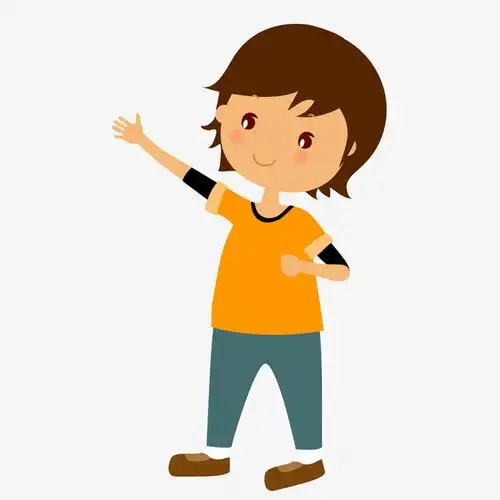 卡通伸手的儿童人物