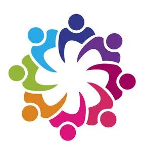 战略联盟团队合作联盟 8 人标志矢量照片