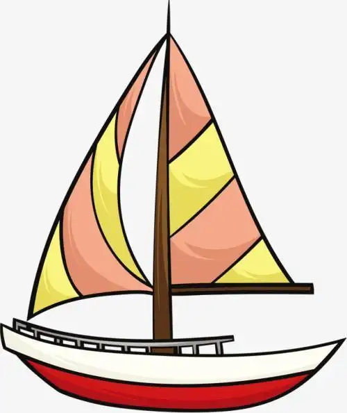 彩色简笔画小帆船