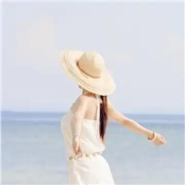 女生背影头像戴帽子海边长发史诗级的背影杀手