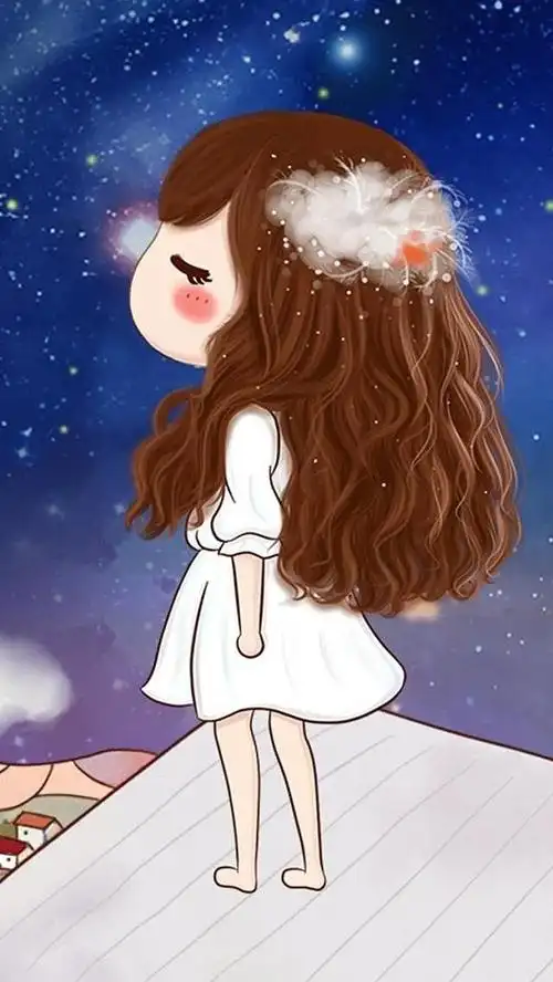 q版 蓝色系 唯美 文艺 插画 手机 壁纸