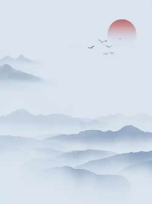 复古古风背景水墨背景素材山水花背景