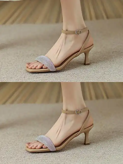 姐妹们穿出这双鞋子出去炸吧#夏日凉鞋  #凉鞋  #高跟凉鞋  #鞋子推荐