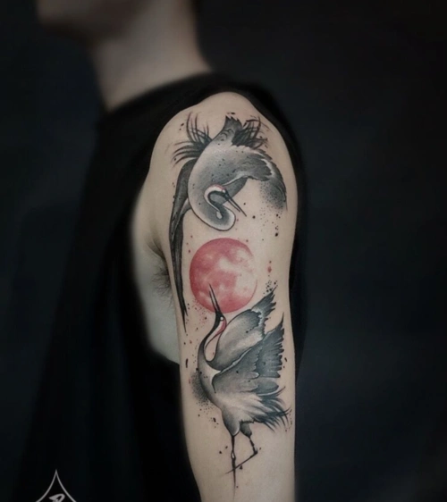 最新仙鹤纹身图案大全男女5