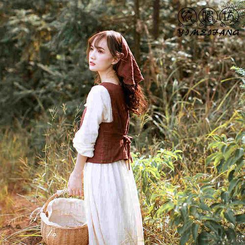 影楼新品森系小清新个人写真拍照相衣外景秋冬采茶女时尚性感套装