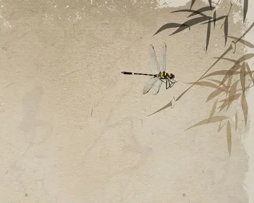 水墨蜻蜓绘画psd素材