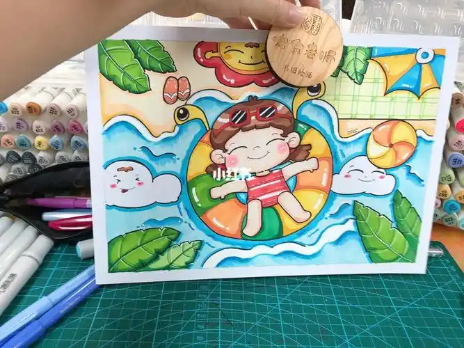 大金老师原创马克笔儿童画清凉一夏