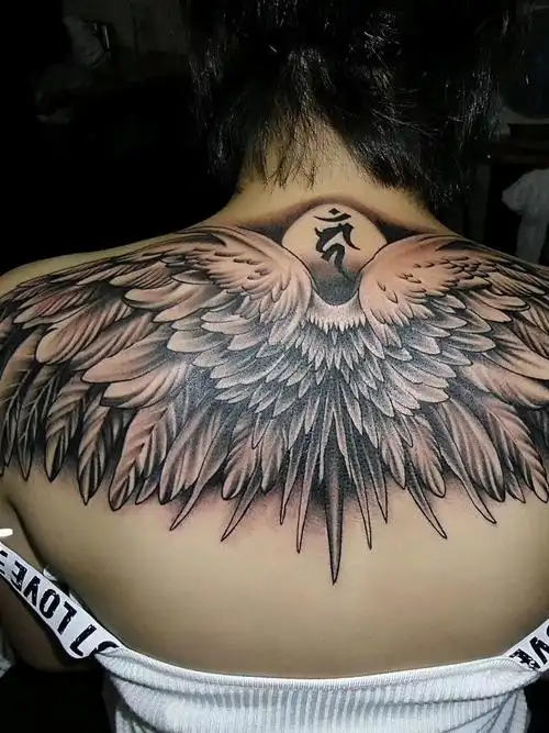 翅膀_纹身图案手稿图片_宗凯的纹身作品集