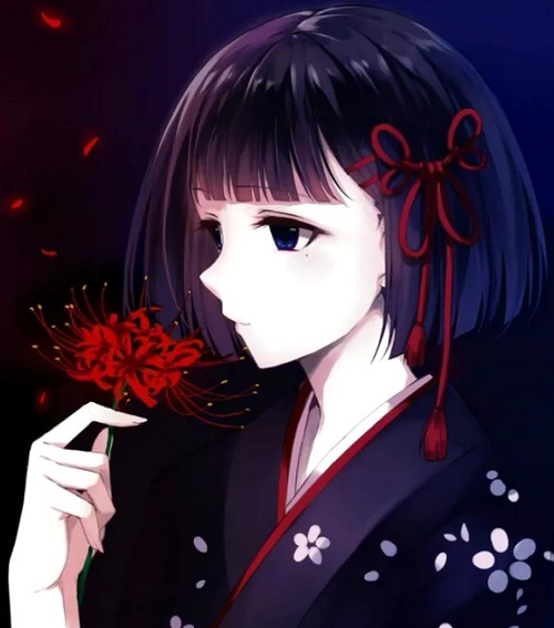 二次元动漫美少女,彼岸花系列,开在冥界的一种花