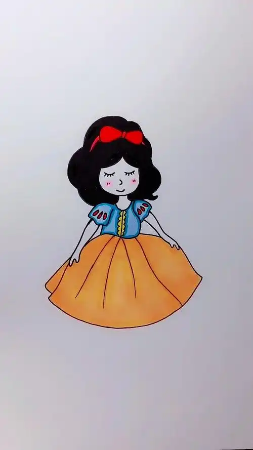 画画原来如此简单#教宝宝画白雪公主