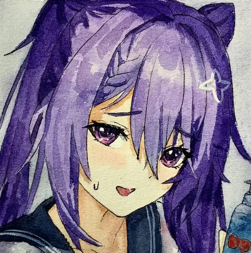 害羞的表情很奇幻.这是你喜欢的表情吗#水彩动漫头像 #夏景水 - 抖音