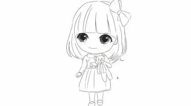 小林简笔画如何绘画q版萌系小女孩卡通动漫简笔画教程