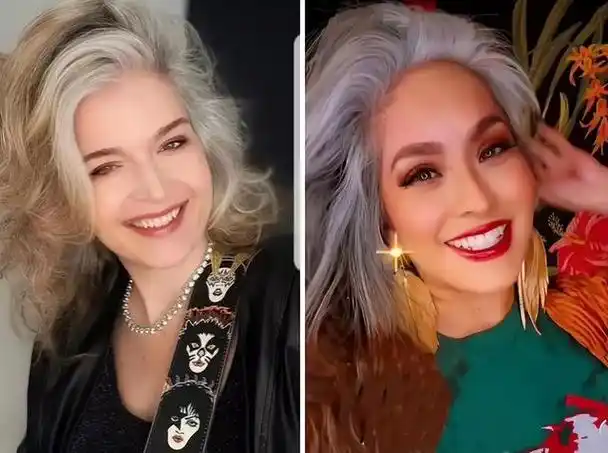 40岁白发不染的时髦发型(60的女人今年流行白发)(2)