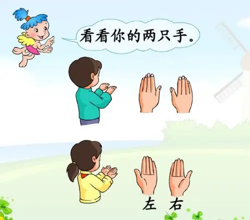 中枢镇幼儿园大班数学操作活动——《认识左右》