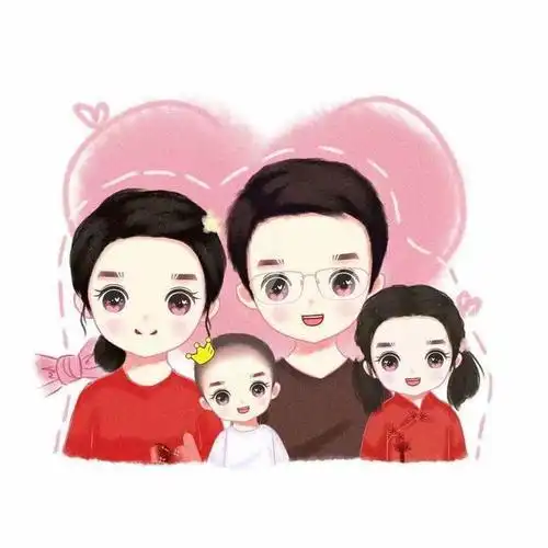 个性头像,一组幸福家庭亲子微信头像,手绘风喜欢吗?