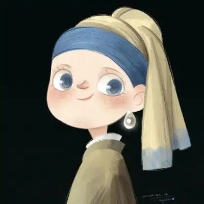 带珍珠耳环的少女(q萌类)