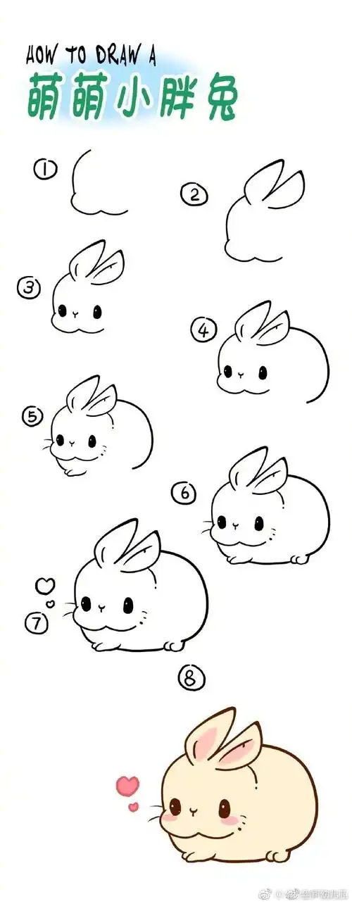 分步骤教你画可爱的小动物,和孩子们一起画起来吧!