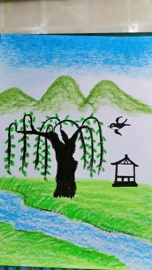 来一起画一幅春天景色