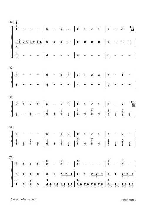 undertaleundertaletheme双手简谱预览4