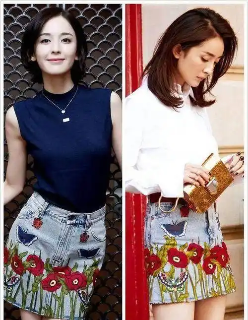 24岁古力娜扎多次撞衫30岁杨幂,差距也太大了_显得_牛仔_气质