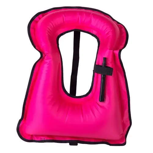 供应涤纶复合pvc 成人充气游泳背心 吹气便携式背心 游泳衣用品