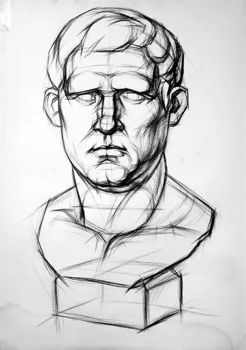 石膏像阿格里巴结构素描 - mdnice 墨滴