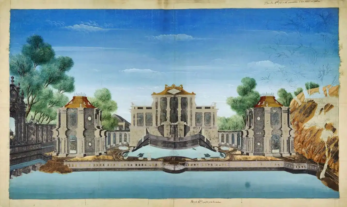 圆明园西洋楼透视图铜版画.