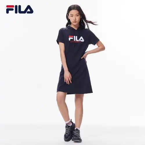fila斐乐官方女子连衣裙2021年秋季新款潮流百搭连衣裙长裙女