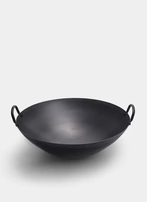 苏泊尔品质商用老式炒锅双耳大铁锅爆炒锅无涂层圆底酒店厨师用炒菜锅